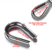 Yescom Stainless Steel Wire Cable Thimble 50ct/pk, for 1/8in (3.12 mm) Image