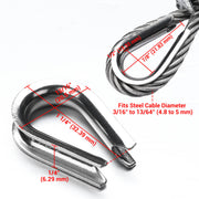 Yescom Stainless Steel Wire Cable Thimble 50ct/pk, for 3/16 to 13/64in (4.8 to 5 mm) Image