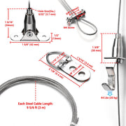 Yescom Nailless Picture Hanging Kit (2x 3m 304 1.5mm Cable & Adj. Hooks) Image