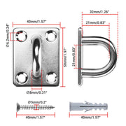 Yescom Stainless Steel Eye Plate U Hooks 6ct., M8 1/8in Image