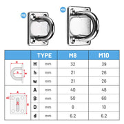 Yescom Stainless Steel Eye Plate U Hooks 6ct. Image