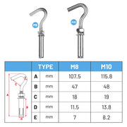 Yescom Stainless Steel Expansion Bolts for Concrete 6ct. Image
