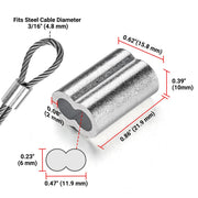 Yescom Wire Cable Aluminum Crimping Sleeve 100ct., 3/16in Image