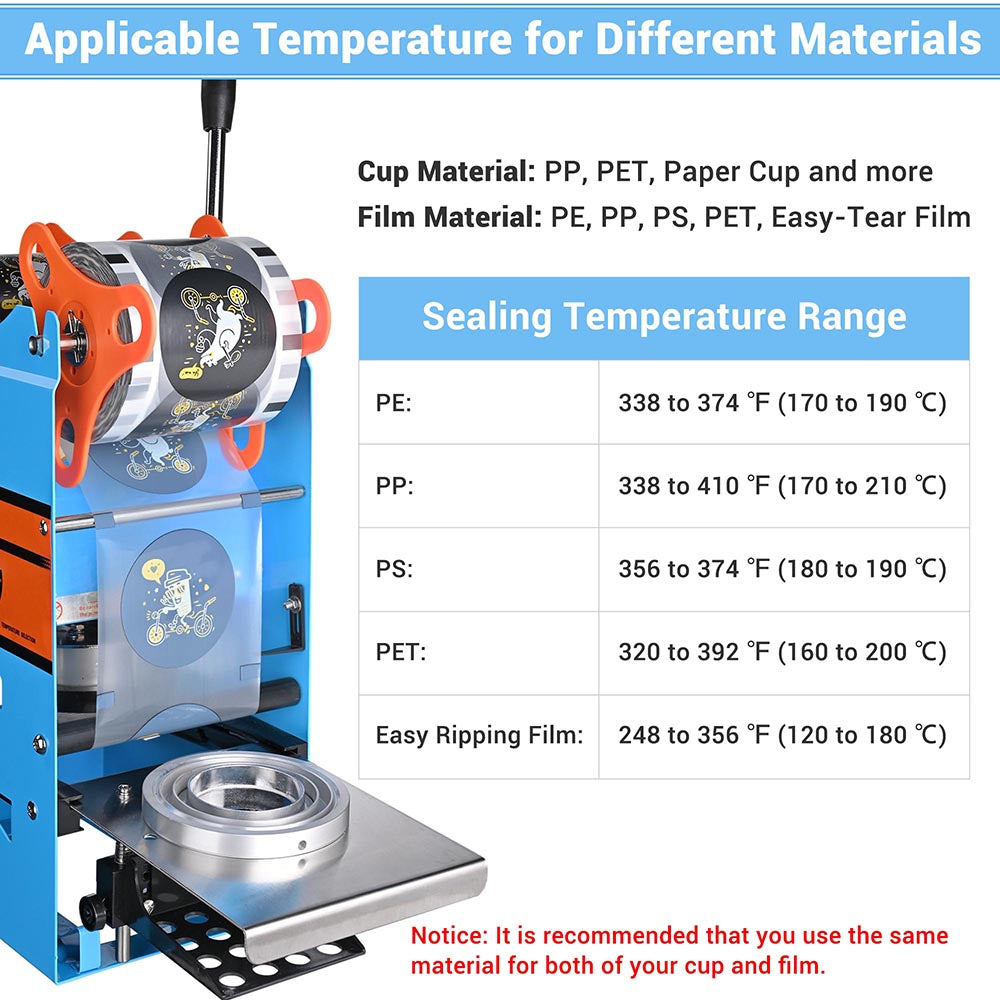 Yescom Manual Bubble Tea Boba Cup Sealing Machine Image