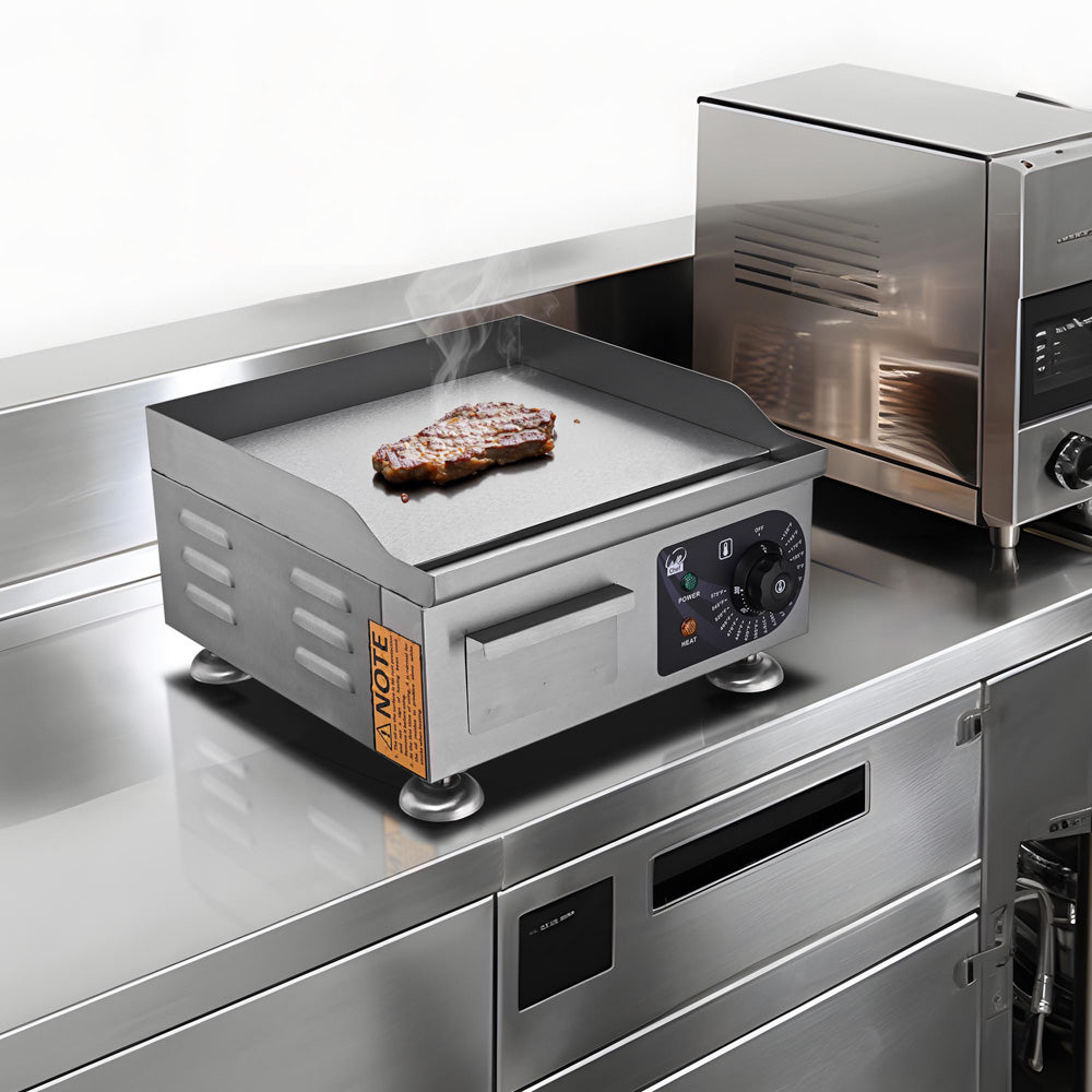 Electric Countertop Griddle Flat Grill 15in 1500W