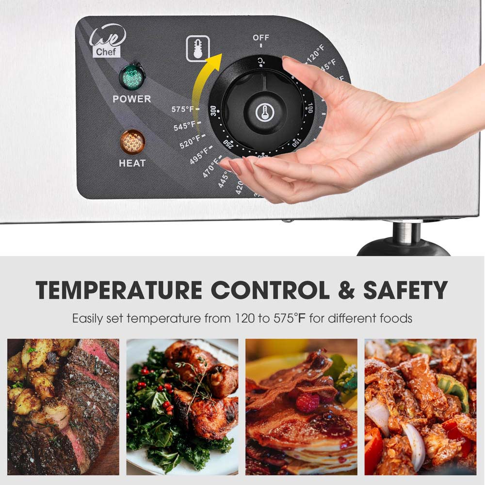 Electric Griddle with Lid Flat Top Grill 22in 3000W