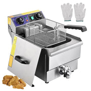 Yescom Electric Deep Fryer w/ Drain 10L Stainless Steel Image