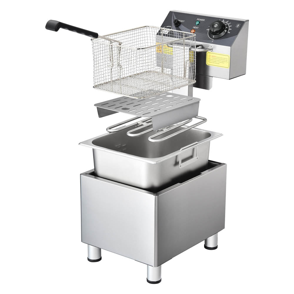 Yescom 12.7QT Deep Fryer with Basket Stainless Steel Fish Fryer Image