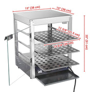 Yescom Pizza Food Warmer Commercial Countertop Display Case 3-Tier 15x15x20 Image