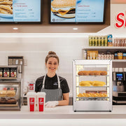 Yescom Pizza Food Warmer Commercial Countertop Display Case 3-Tier 15x15x20 Image