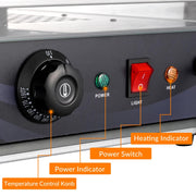 Yescom Pizza Food Warmer Commercial Countertop Display Case 3-Tier 15x15x20 Image