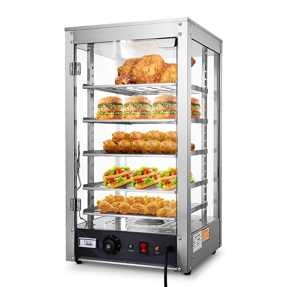 Yescom Pizza Food Warmer Commercial Countertop Display Case 5-Tier 15x15x28 Image