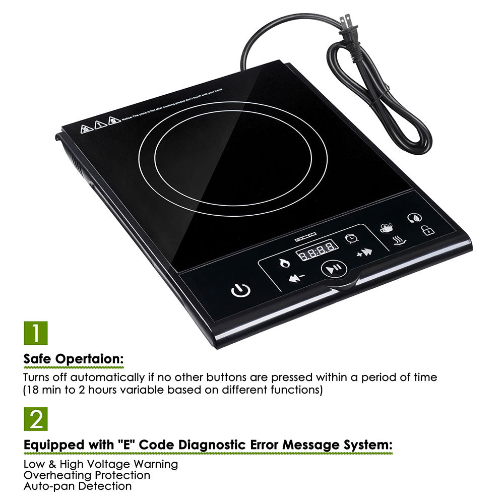 Yescom Electric Cooktop Touch Control Single Induction 11 in. Image