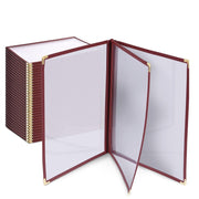 Yescom 30x Menu Covers Cafe Restaurant Red 8.5x14, Book Style 6-View Image