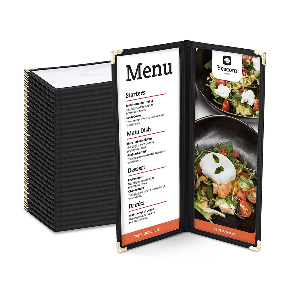Yescom 30x Menu Book Covers Cafe Restaurant Double 4.25x11 Image