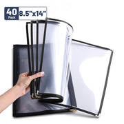 Yescom 8.5x14 Menu Covers Cafe Restaurant Black, Book Style 10-View 40ct/pk Image