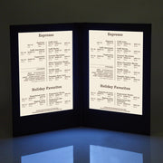 Yescom LED Back Lit Menu Holder 8.5x14in, Book Style 2-View 1ct/pk Image