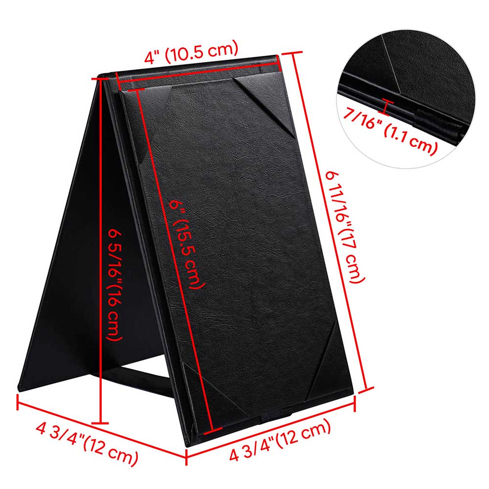 Yescom 10x Leather Double Sided Table Tent Menu Sign Holder Image