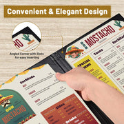 Yescom Personalized Menu Covers - 8.5x11 PU Leather Custom Printed & Color Image