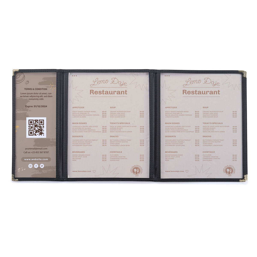 Yescom 30x Menu Covers Cafe Restaurant 8.5x11 & 4.25x11 Image