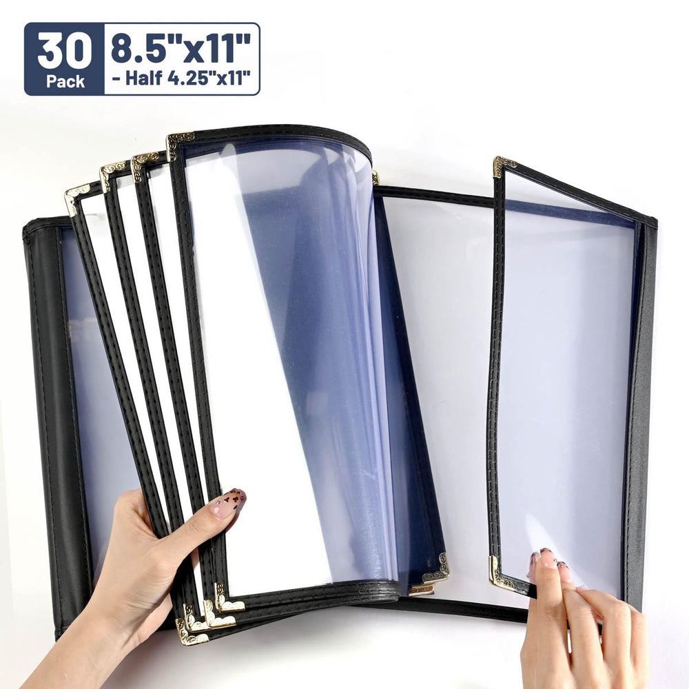 Yescom 30x Menu Covers Cafe Restaurant 8.5x11 & 4.25x11, Book Style 12-View Image