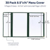 Yescom 30x Menu Covers Cafe Restaurant Green 8.5x14 & 4.25x14
