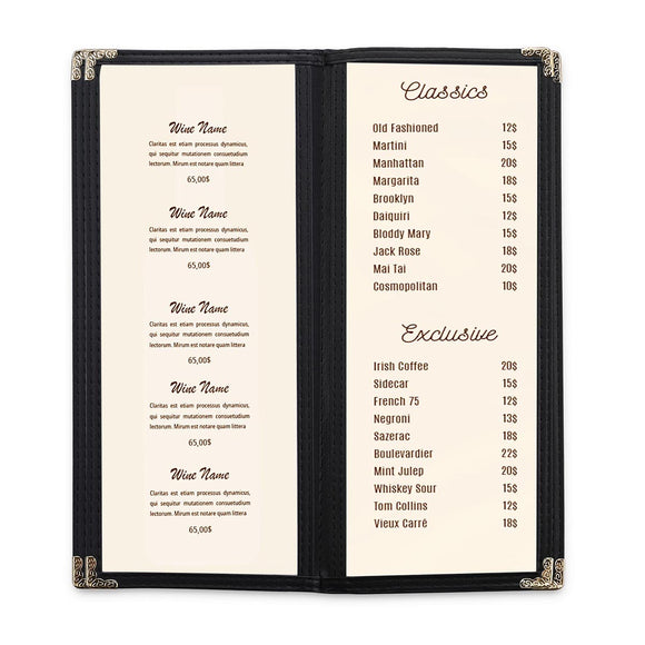 Yescom 30x Menu Covers Bistro Wine List Holder 4.25x11 Image