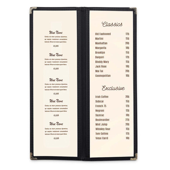 Yescom 30x Menu Covers Bistro Wine List Holder 4.25x14 Image