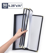 Yescom 30x Menu Covers Bistro Wine List Holder 4.25x14, Book Style 8-View Image