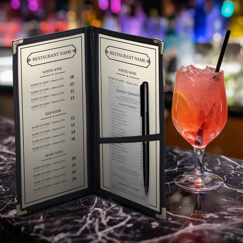 Yescom 30x Check Presenters Restaurant Server Book 5x9in Image