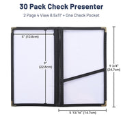 Yescom 30x Check Presenters Restaurant Server Book 5x9in Image