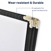 Yescom 8.5x11 Menu Covers Cafe Restaurant Black Image