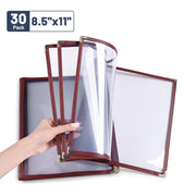 Yescom 8.5x11 Menu Covers Cafe Restaurant Red, Book Style 8-View30ct/pk Image