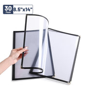 Yescom 8.5x14 Menu Covers Cafe Restaurant Black, Book Style 4-View 30ct/pk Image