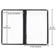 Yescom 8.5x14 Menu Covers Cafe Restaurant Black Image