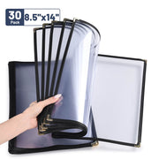 Yescom 8.5x14 Menu Covers Cafe Restaurant Black, Book Style 12-View 30ct/pk Image