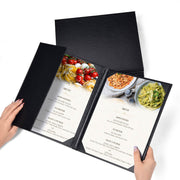 Yescom 8.5x11 PU Leather Menu Covers Set(5), Book & Half 3-View Image