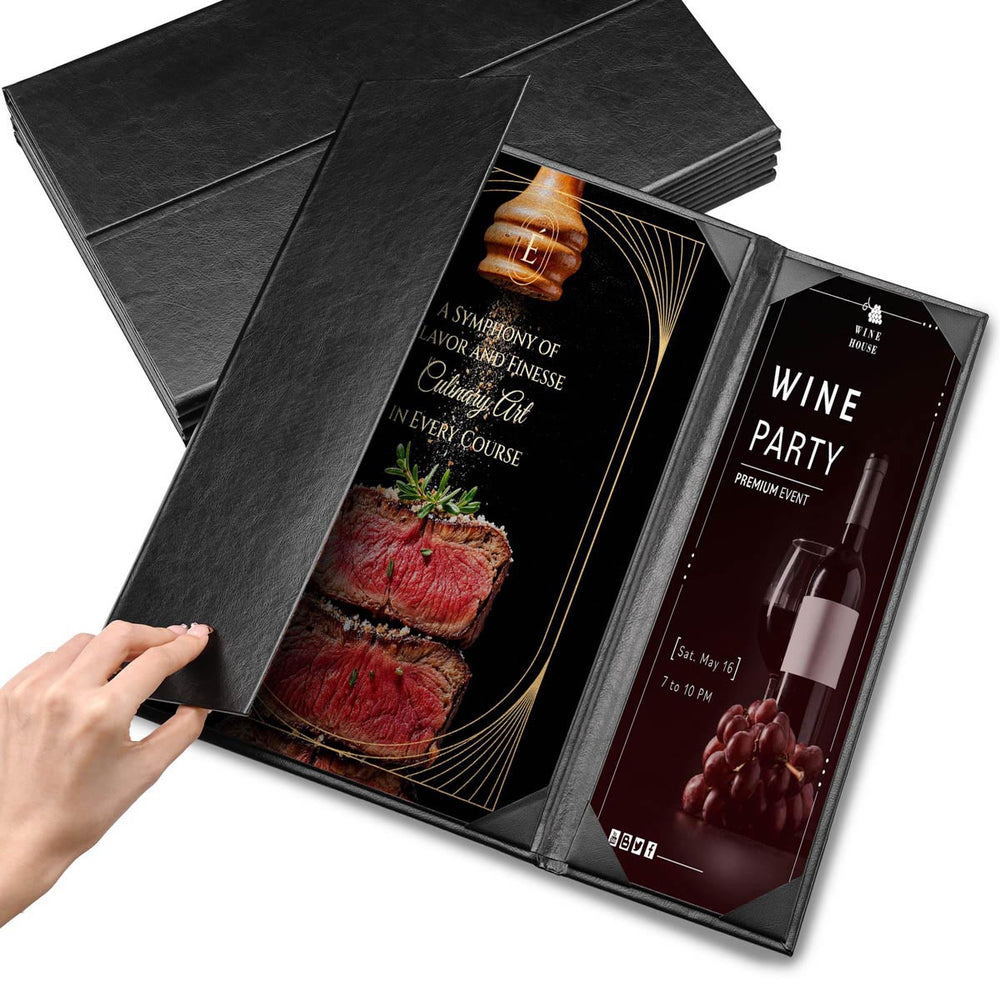 Yescom 8.5x14 PU Leather Menu Covers Set(5), Gate-view 3-View Image