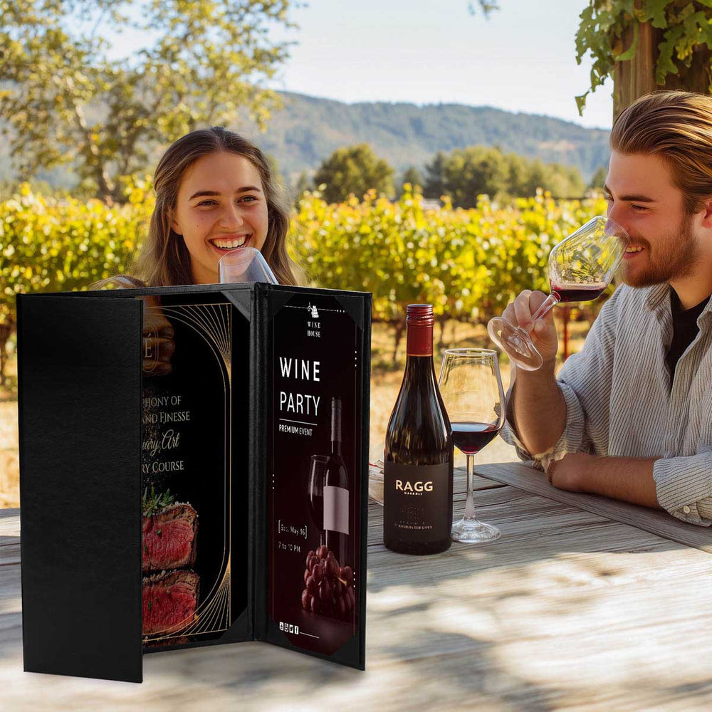 Yescom 8.5x14 PU Leather Menu Covers Set(5) Image