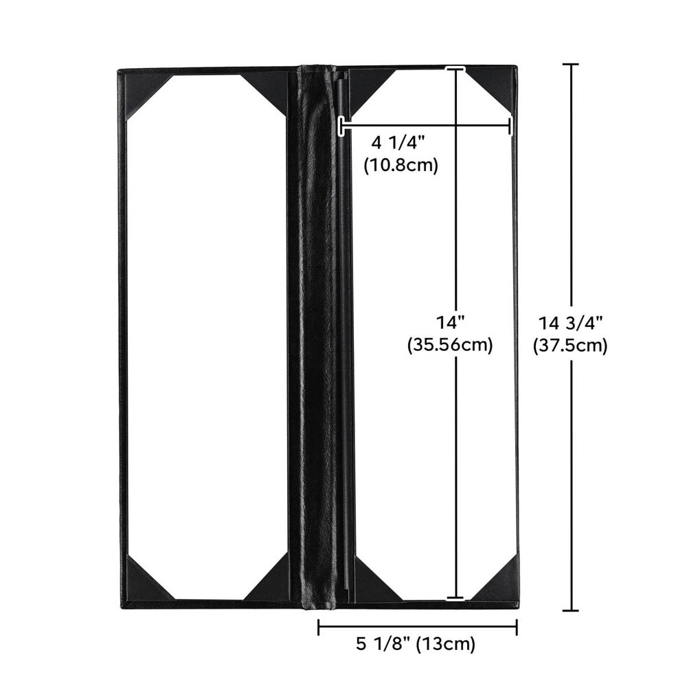 Yescom 4.25x14 PU Leather Bar Wine Menu Covers Set(5) Image