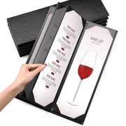 Yescom 4.25x14 PU Leather Bar Wine Menu Covers Set(5), Book Style 6-View Image