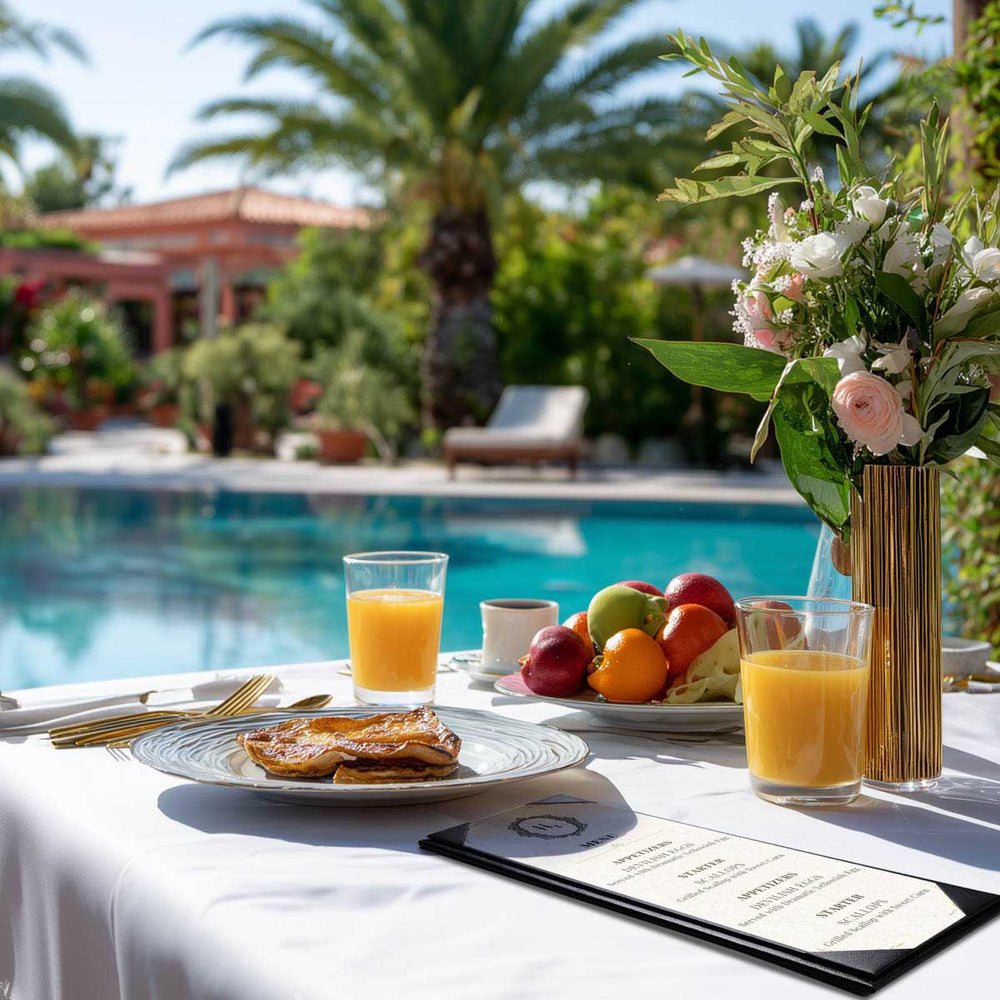 Yescom 4.25x14 PU Leather Bar Wine Menu Covers Set(5) Image