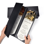 Yescom 4.25x14 PU Leather Bar Wine Menu Covers Set(5), Tri-fold 3-View Image