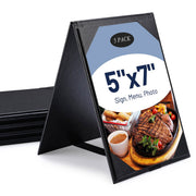 Yescom Table Tents Double Sided Cards Holder PU Leather, 5x7in 5ct/pk Image