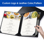 Yescom Personalized Menu Covers - 8.5x11 PU Leather Custom Printed & Color, 4-View Custom Color(5ct.) Image