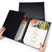 Yescom 8.5x11 PU Leather Menu Covers Set(5), Tri-fold 3-View Image