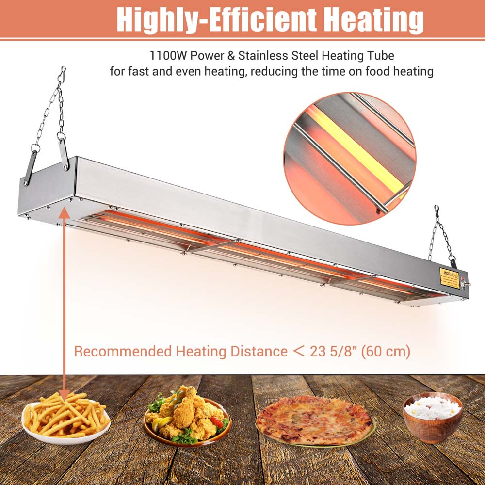 Yescom Food Warmer Overhead Heater 43 in. 1100W
