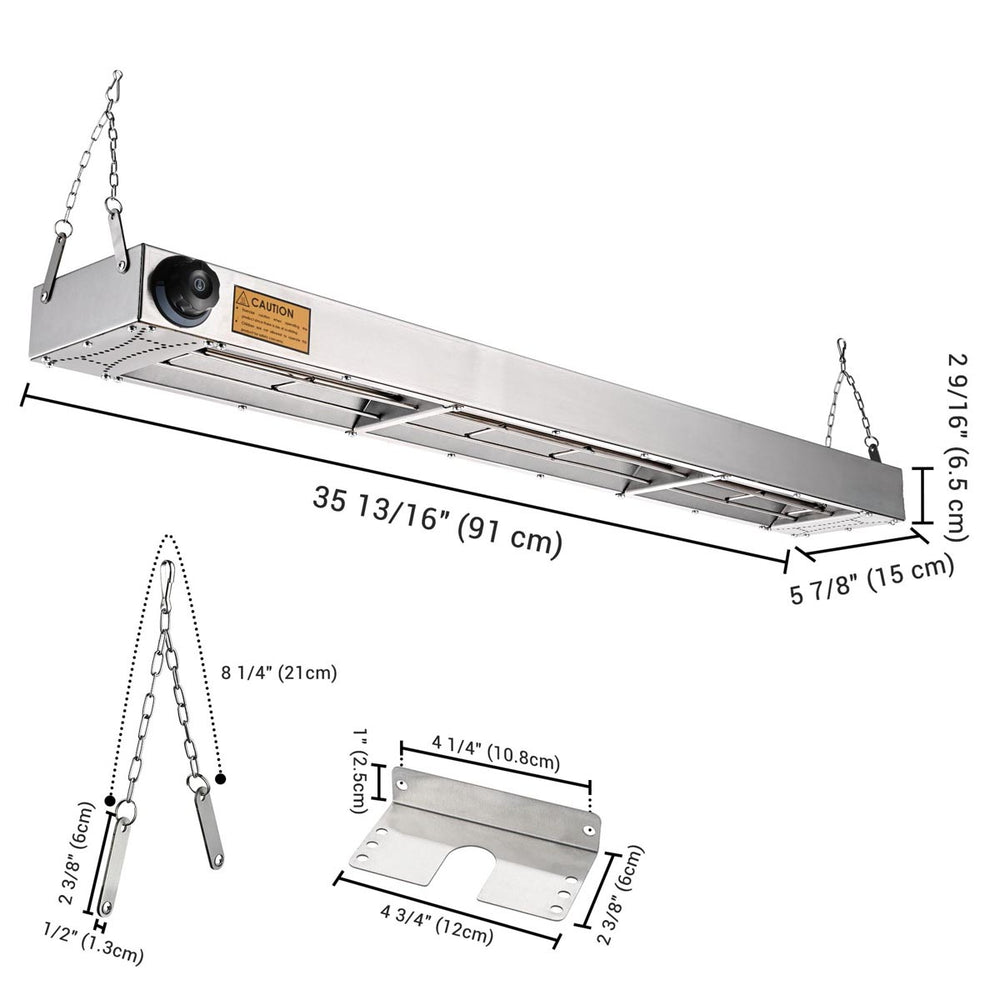Yescom Food Warmer Overhead Heater 36 in. 1000W Image