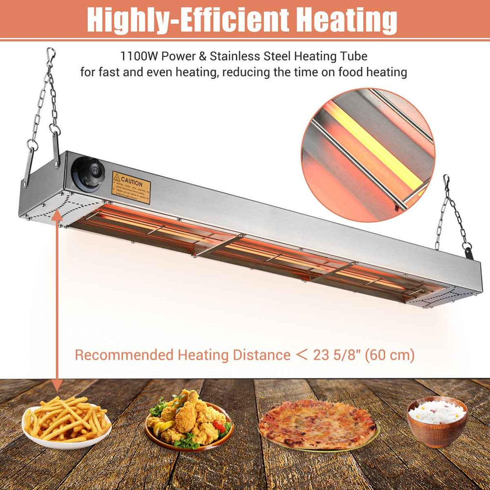 Yescom Food Warmer Overhead Heater 36 in. 1000W Image