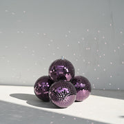 Yescom Purple Mirror Ball for Mardi Gras Awards Ceremonies, 7in 4ct. Image